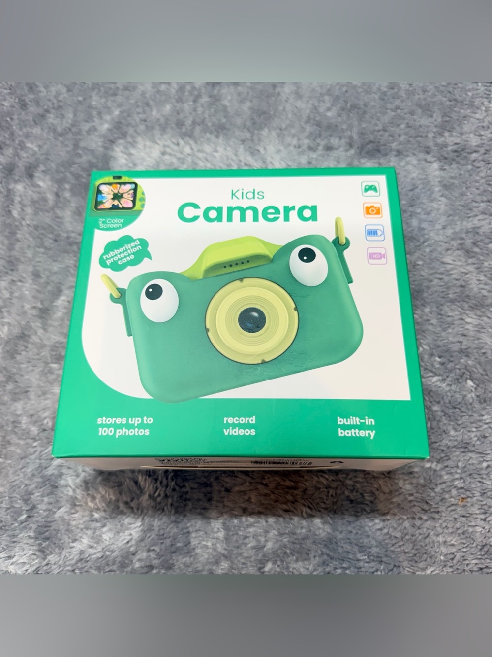 Kids Digital Camera by  — Green with Yellow Lens